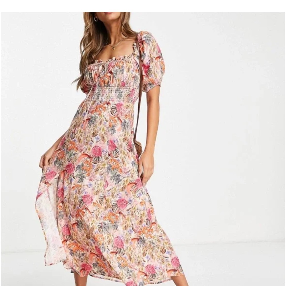 & Other Stories Pink Floral Maxi Dress size 6